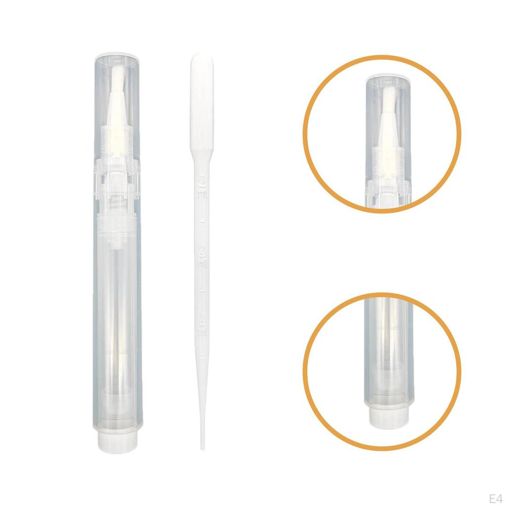 3 Pieces Pen Set Fillable 6ml Empty Single Hand Press Brushes Nail Oil Pens for Lipgloss Furniture