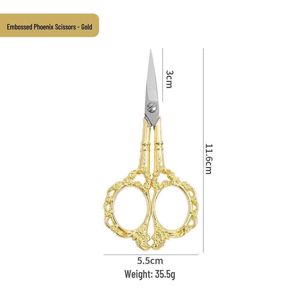 European Retro Stainless Steel Embroidery Scissors for Handcrafts & Needlework