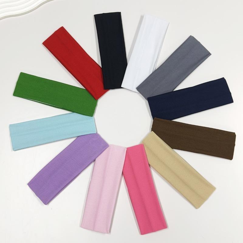 Pure Color Widened 7CM Hairband with High Elasticity, Suitable for Sports, Headscarf, Yoga, Hair Accessory
