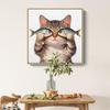 Modern Minimalist Kitten Cartoon Decorative Canvas for Living Room & Restaurant Wall Hanging