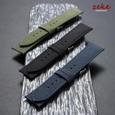 Quality Nylon Canvas Watch Strap 20mm 22mm for Seiko Waterproof Genuine Leather Watchband for Men ArmyGreen Smartwatch Bracelet