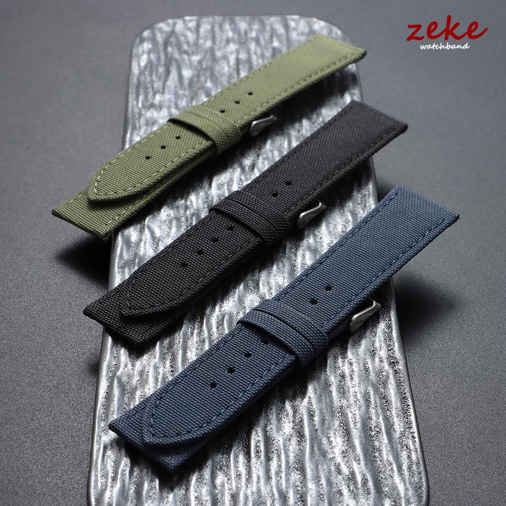 Seiko için Kaliteli Naylon Kanvas Saat Kayışı 20mm 22mm Erkekler İçin Su Geçirmez Hakiki Deri Saat Kayışı Ordu Yeşili Akıllı Saat Bilekliği