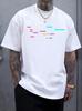 Unisex Black Cotton Crew Neck Tee Minimal Color Code Block Lines Graphic Loose Short Sleeve Developer Programmer Casual Daily Tops