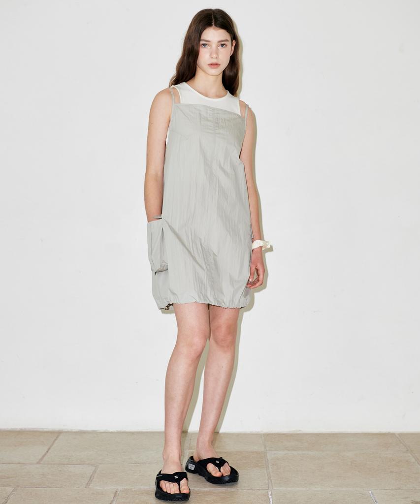 Slow Garments Parachute Mini Dress - Gray