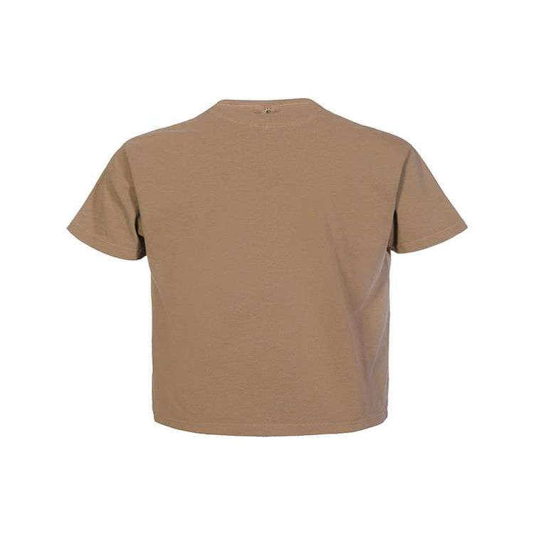 Nike Solid Color Sport Crew Neck T-Shirt Men Tops Khaki DV5253-297