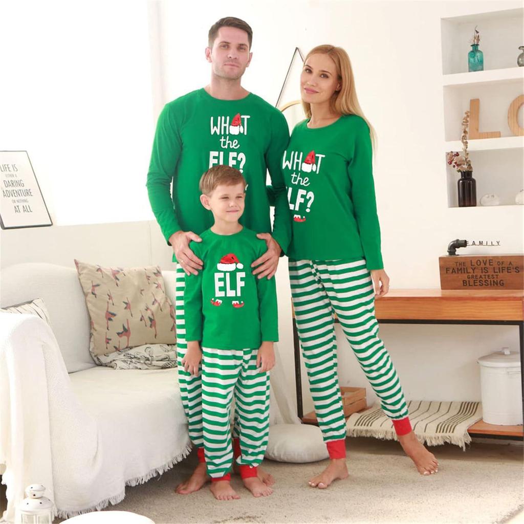 2024 Autumn/Winter Parent-Child Pajama Sets with Christmas Hat
