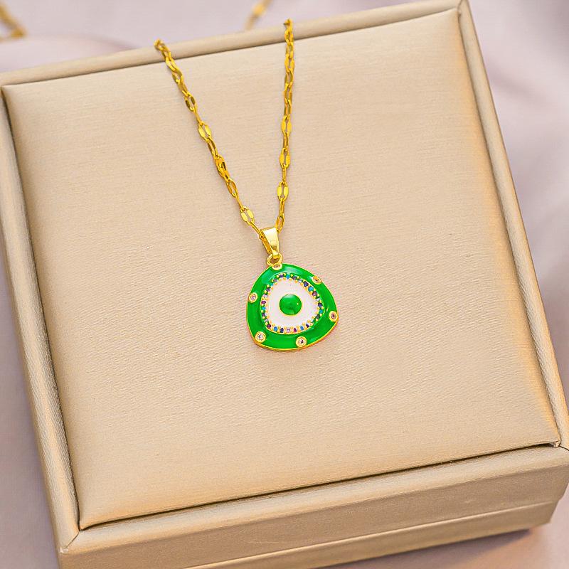 Pendant Women's Necklace Sweater Round Triangle Jewelry Clavicle Chain