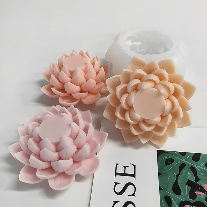 Flower Shaped Mould Silicone Scented Candle Mold 3D Aromatherapy Mould Home Decorations Mold Jewelry Making Tool