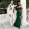 Personalizat Splendid Verde Strass Bej Bal Bărbați Croială Slim Rever Crestat Mire Nuntă Smokinguri Seturi 3 Piese Costum Homme