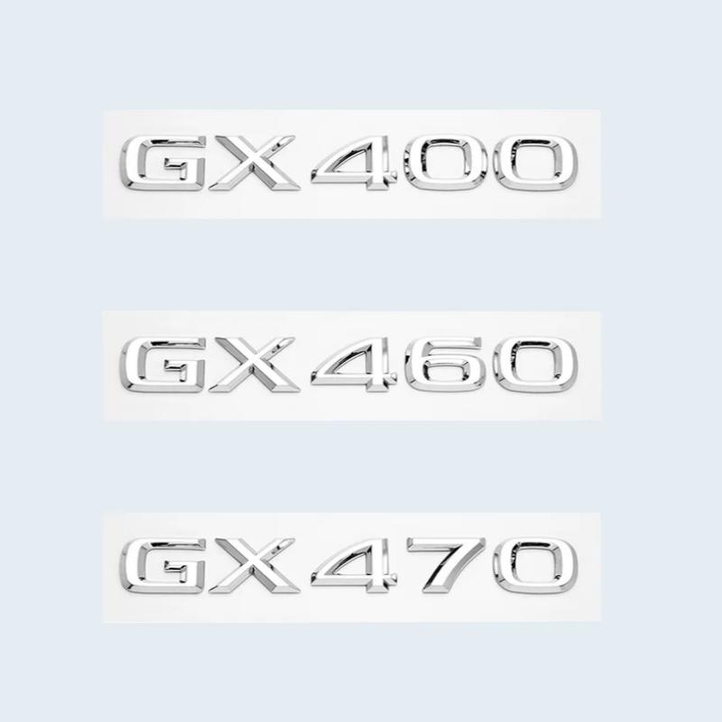 New 3D Chrome Glossy Black ABS Letters Number GX400 GX460 GX470 Emblem For Lexus Car Trunk Logo Badge Sticker