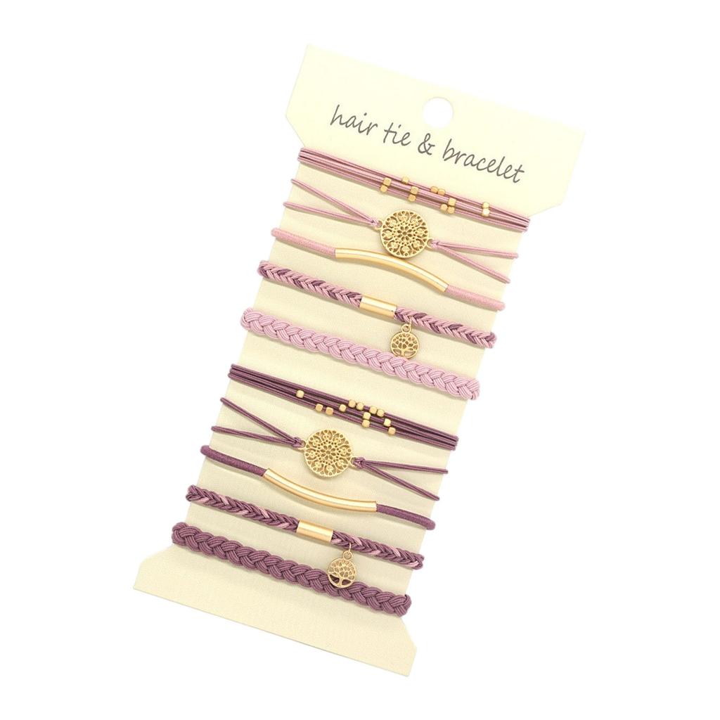 Pack Of 10 Elastic Hair Scrunchie Bracelets For Women And Girls Hair Rope Ponytail Holder For Curly Heavy Long Hair