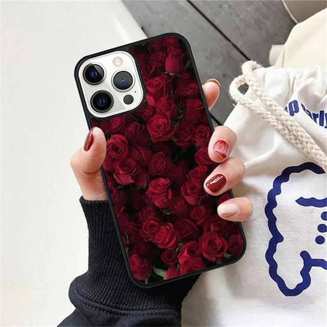 Red Rose Coque Shell For iPhone 17 Air 15 16 14 13 12 Pro Max 11 Pro Max Plus Phone Case Cover