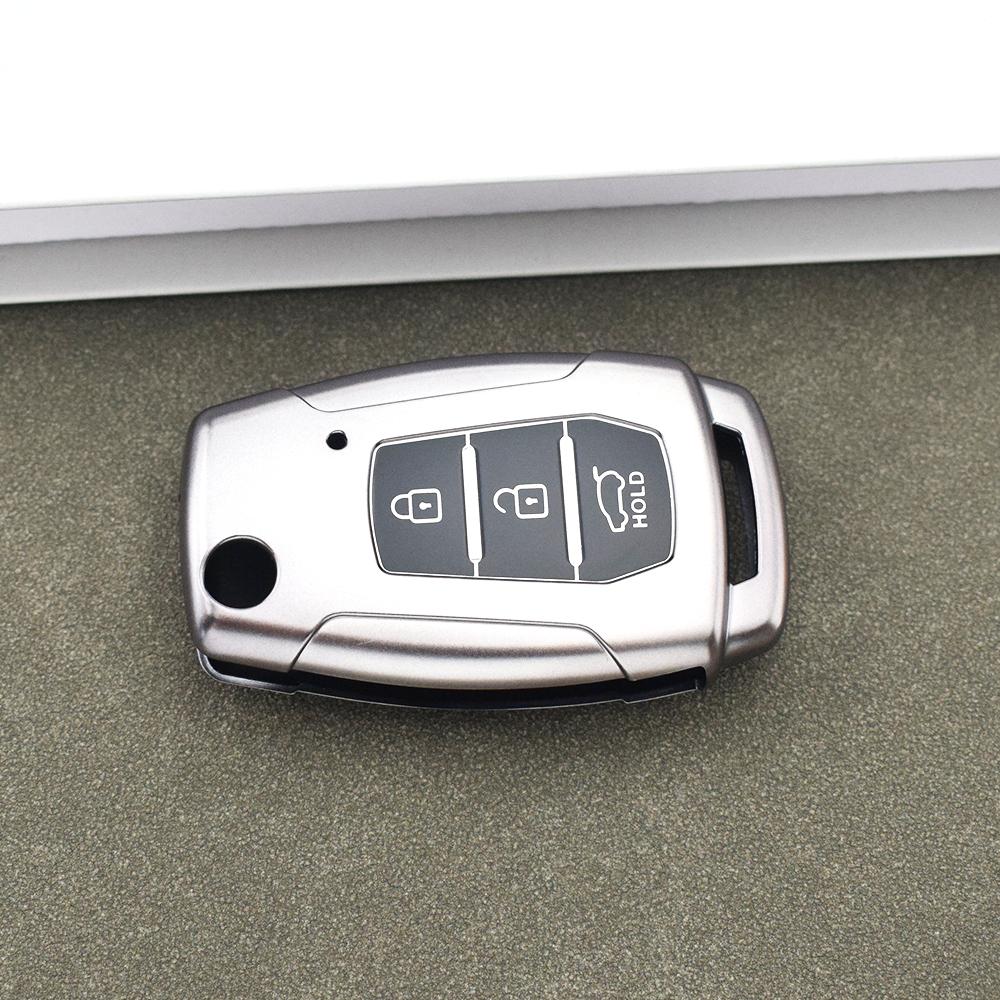 Auto Shell Fob Holder Gun Grey TPU Car Flip Key Case Cover Protector For SsangYong Actyon Korando Tivoli Kyron 2 Sanka Keyless