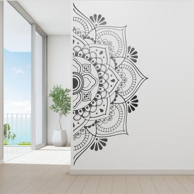Halv Mandala Väggdekal för Vardagsrum eller Sovrum DIY Elegant Rumsdekor