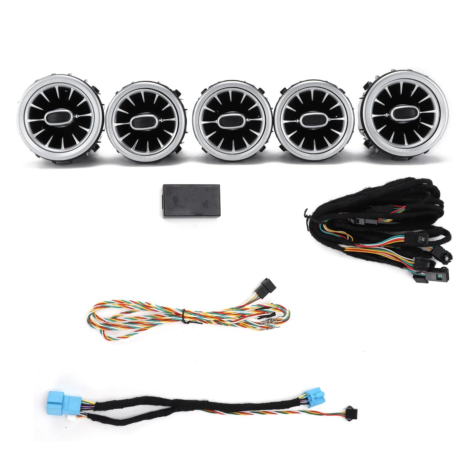 

Комплект подсветки салона с 64 цветами и светодиодными турбинами в воздуховодах. Замена для Mercedes-Benz C GLC-Class W205 2019-2025. чёрный