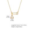 Zodiac Necklace Gold Plated Stainless Steel Chain Safety Pin 12 Constellation Horoscope Pave CZ Pendant Waterproof