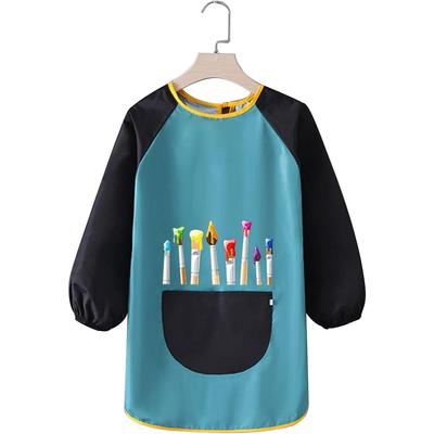 Painting Apron Children's Apron Set with Large Pockets Waterproof Ink Gown with Long Sleeves Craft Apron  for School Art Crafts Painting