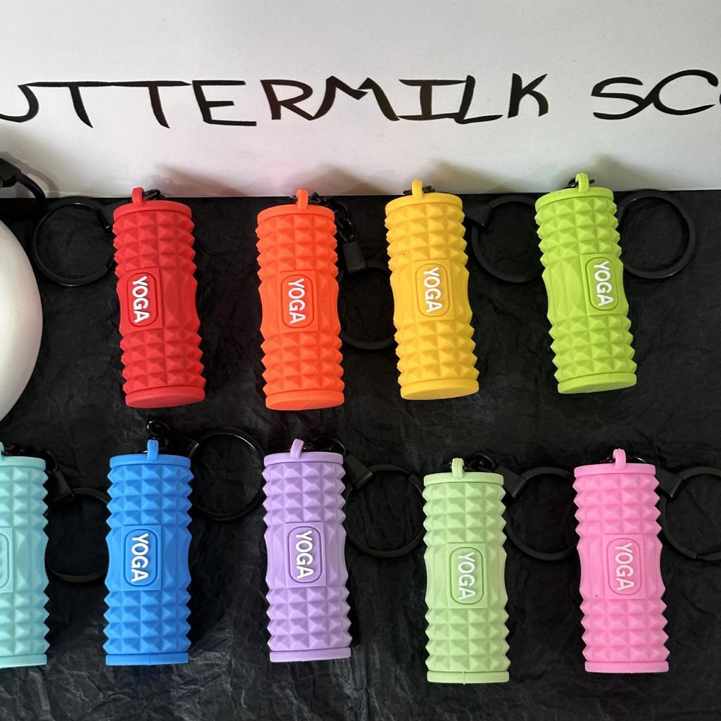 Foam Roller Pendant Charm - Sports Fitness Series Keychain Jewelry Gift