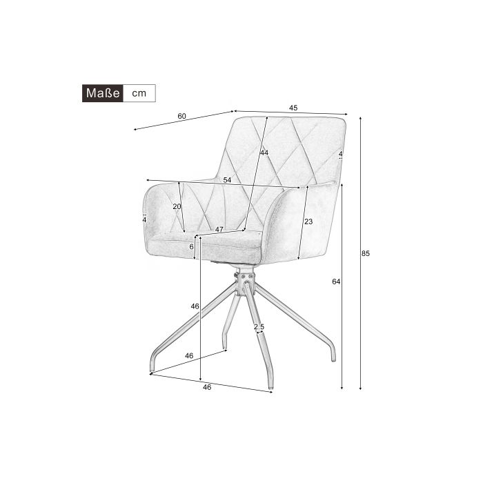 Lot de 2 chaises de salle à manger pivotantes à 360°, fauteuil rembourré avec 4 pieds en métal, support lombaire, velours, gris