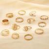 Promotional Combination Ring, Retro Personalized Point Diamond Hollow 14-Piece Set Jewelry.