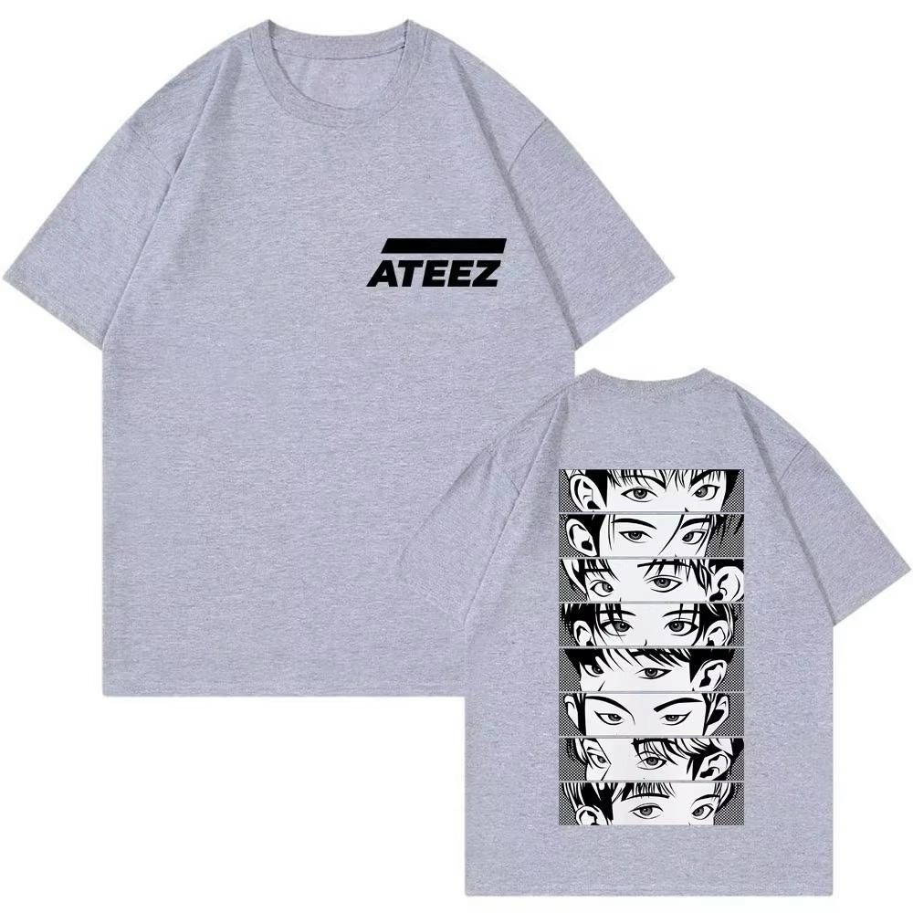 2026 Hot Sale ATEEZ K‑pop Graphic Print T‑Shirt Unisex Idol Group Anime Art Short Sleeve Casual Streetwear Tee Tops for Men Women Kpop Fans