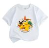 Kids Boys Girls 100% Cotton Crew Neck Short Sleeve T-Shirt Cute Cartoon Anime Monster Print Casual Breathable Tee Shirt for Daily Playwear Summer Top