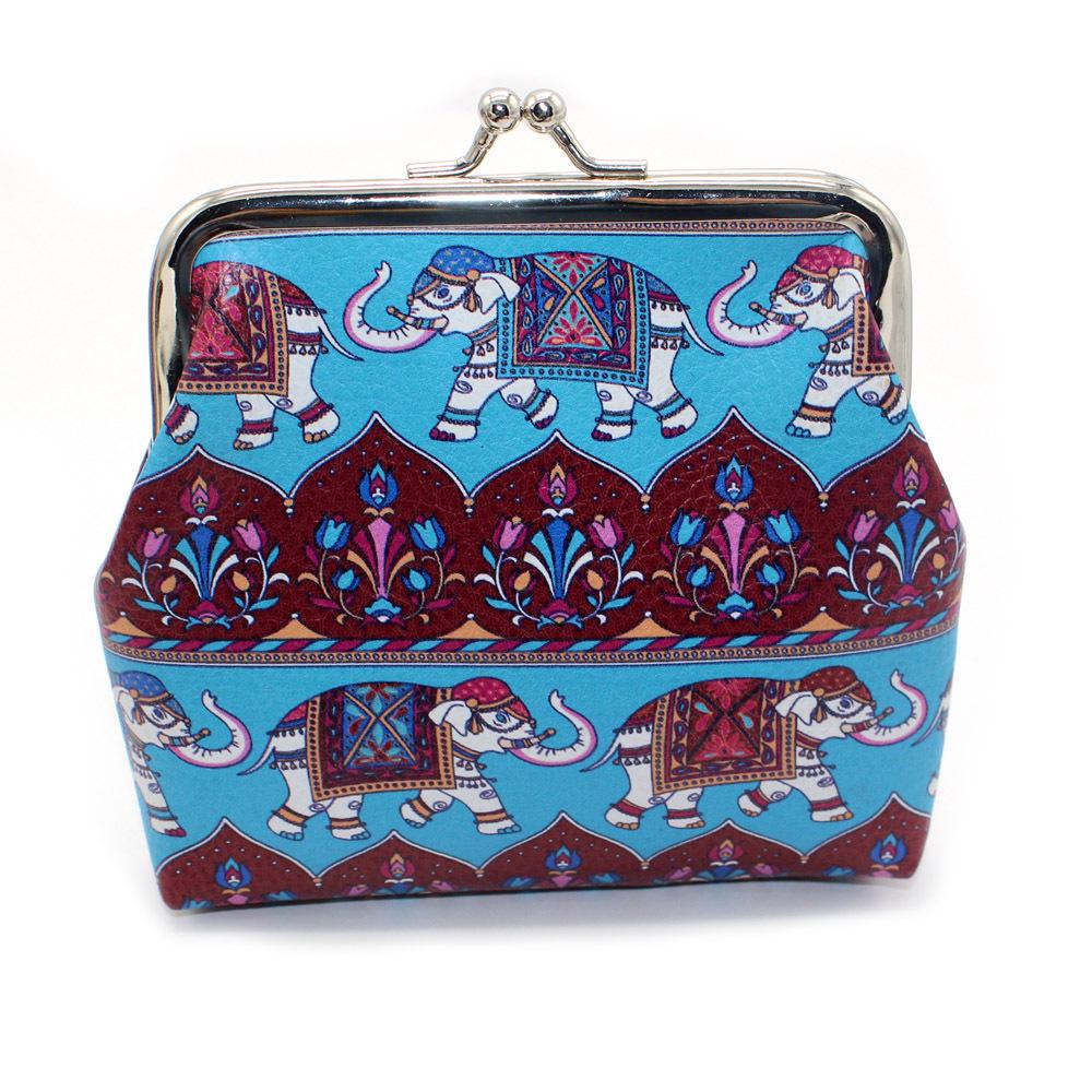 Bohemian Mini Coin Purse: 4-Inch Clip Bag for Cards, Ladies' Clutch
