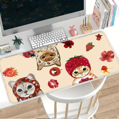 Cute Cat Anti Slip Mouse Pad Keyboard Mouse Pad Desk Accessories Game Console Pad Computer Laptop Pad Office Pad