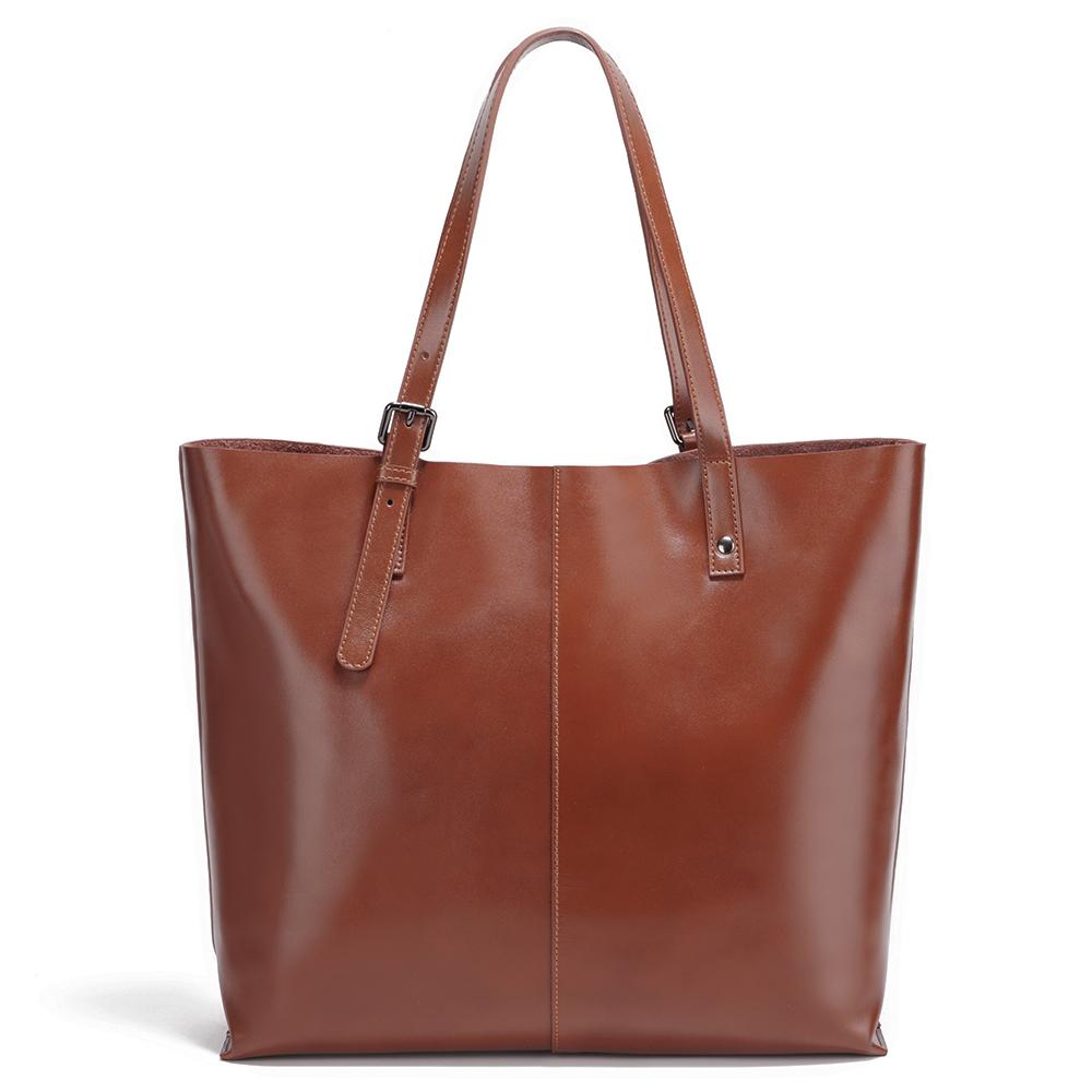 

Zency Fashion Натуральная кожа Женская сумка-тоут Большая вместимость кофейный