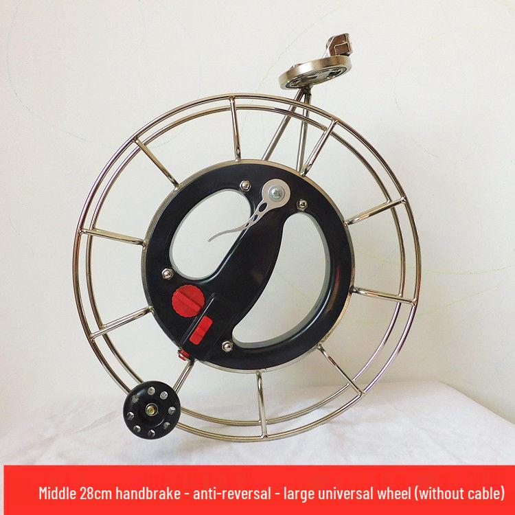 High-End Stainless Steel Kite Reel with Handbrake, Anti-Reverse, and Large Bearing for Sea Fishing