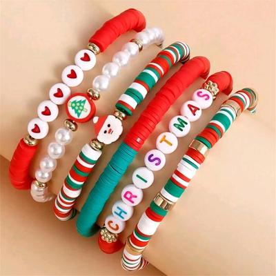 Europäisches & Amerikanisches Weihnachtsgeschenk: Handgefertigtes mehrlagiges Perlen-Stapelarmband-Set