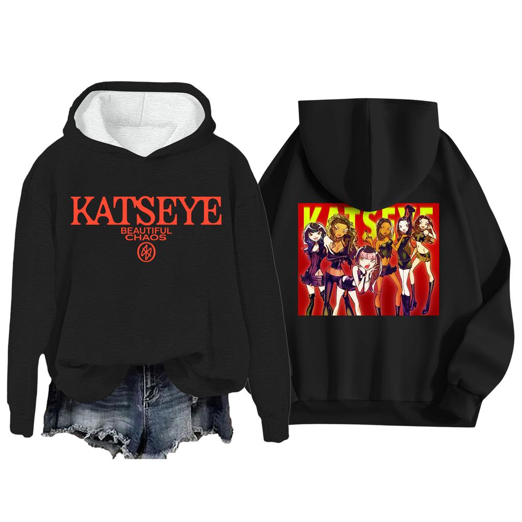 Women's Fashion Casual Long Sleeve Loose Printed Pullover Sports Long Sleeve Hooded Sweatshirt