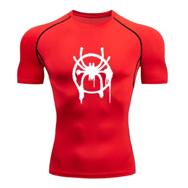 Men's Quick-drying Short-sleeved Fitness Gym Running Fashion Breathable Workout T-shirt Training Casual Compression Slim Tight Fit Tops
