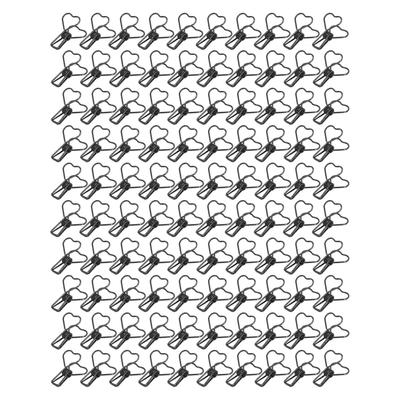 100Pcs Binder Clips Metal Heart Shape Hollow Small Binder Clips for Office Documents Certificates
