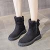 Thick-soled Martin Boots Women's 2 Winter New Fur Integrated Fleece Snow Boots Thickened Warm Short Boots