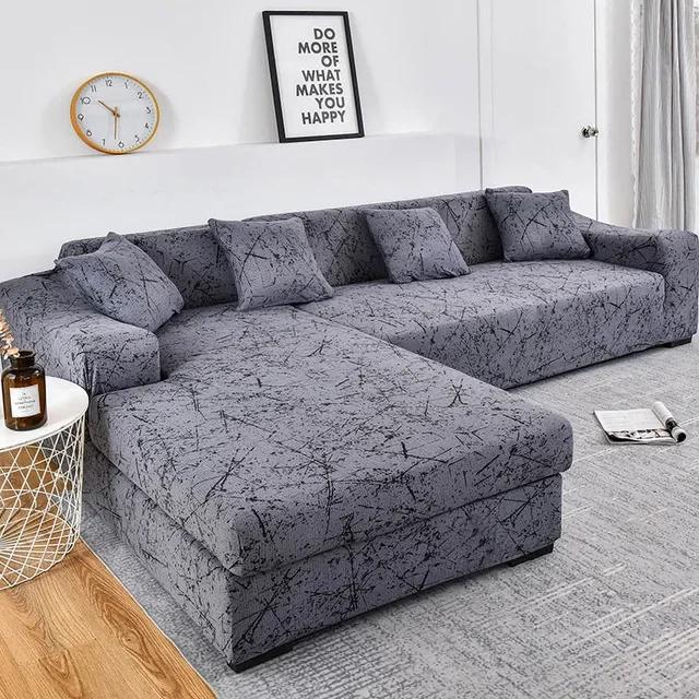 Elastic Sofa Cover For Living Room Adjustable Geometric Chaise Lounge Sofa Covers Sectional Corner Couch Sofa Slipcovers 1PC