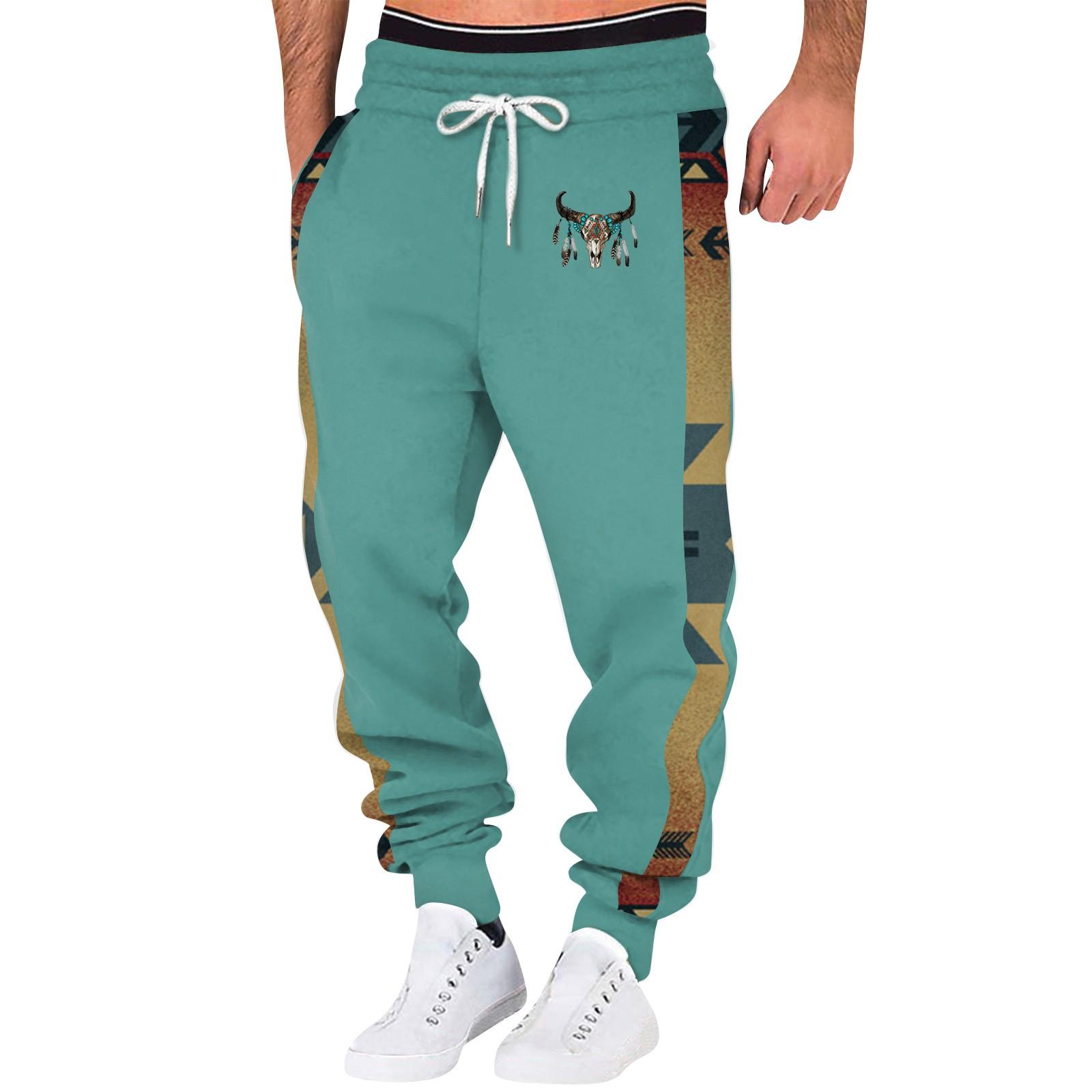 

Весняні спортивні штани для фітнесу. Чоловічі вільні спортивні штани для бігу, бавовна XL ціан