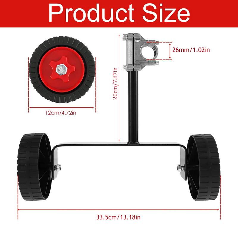 WeedTrimmer Auxiliary Wheels Lawn Mower Support Wheel Adjustable 26mm-28mm Walk Behind String Trimmer For WeedTrimmer