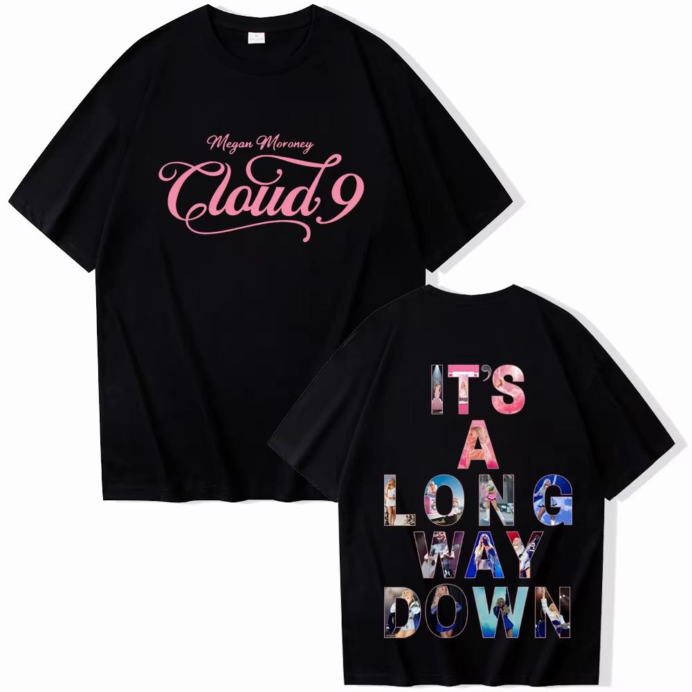 Megan Moroney Cloud 9 Tour Its A Long Way Down Tshirt Men Women Harajuku Short Sleeve Oneck Casual top Gift Springsummer new