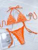 New Leopard Print Tethered Sports Bag Bikini Swimsuit Set