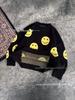 Unisex 3D Smiley Face Jacquard Loose Pullover
