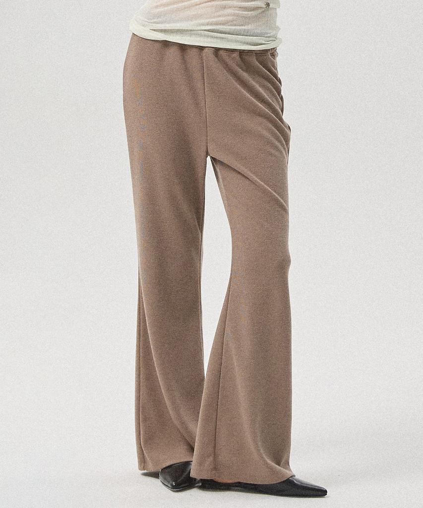 Aheule Lior Jersey Bootcut Banding Pants_Brown