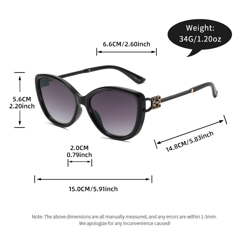 Women's Retro Cat Eye UV Protection Sunglasses with Metal Temple Hollow-out Design