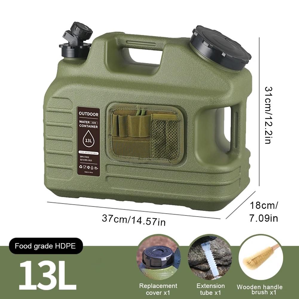 

13L Camping Drinking Water Bucket Large Capacity Water Container with Spigot Water Dispenser Carrier For Vehicle Car Camping