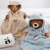 Bata de baño con capucha para bebé, toalla de baño transpirable, capa para bebé de secado rápido, suave, con dibujos animados, poncho para recién nacidos, muy absorbente