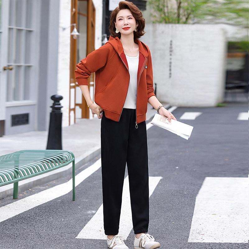 

2025 New Plus Size Women s Spring/Autumn Casual Two-Piece Sportswear Set 5XL (150-165 jin)