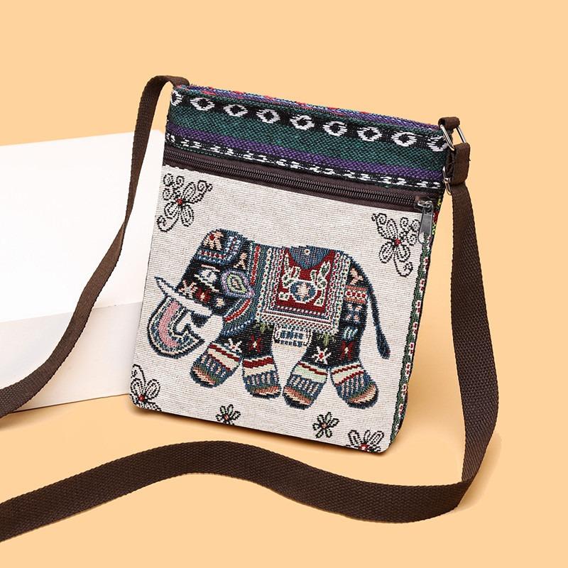 Kleine Tasche Damen Umhängetasche Canvas-Tasche Gewebte süße vielseitige Umhängetasche Handytasche Miao kleine Umhängetasche