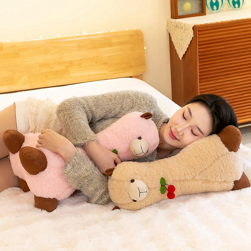 Cute Alpaca Cherry Plush Toy Cartoon Stuffed Animal Soft Flffly Doll Sofa Pillow for Girls Holiday Birthday Gift Room Decor