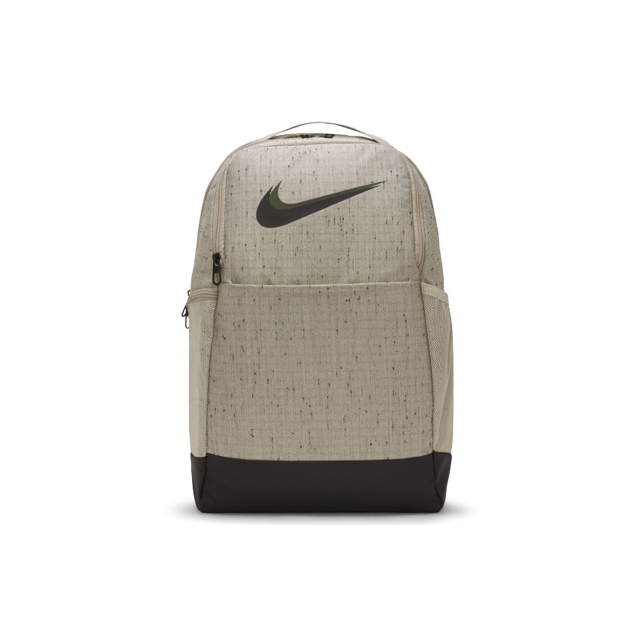 Nike Brasilia Backpack Large Capacity Zipper Closure Polyester School Bag Unisex Backpacks Khaki DA2276-210 MISC
