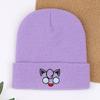 Autumn and Winter Animation Smiley Face Embroidery Knitted Hat Cold Hat Cat Popular Wool Men and Women Warm Cover Fat Ding Cartoon New